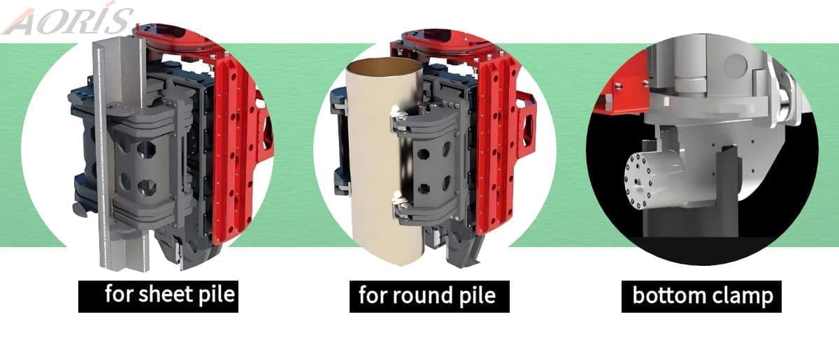 Side grip pile driver